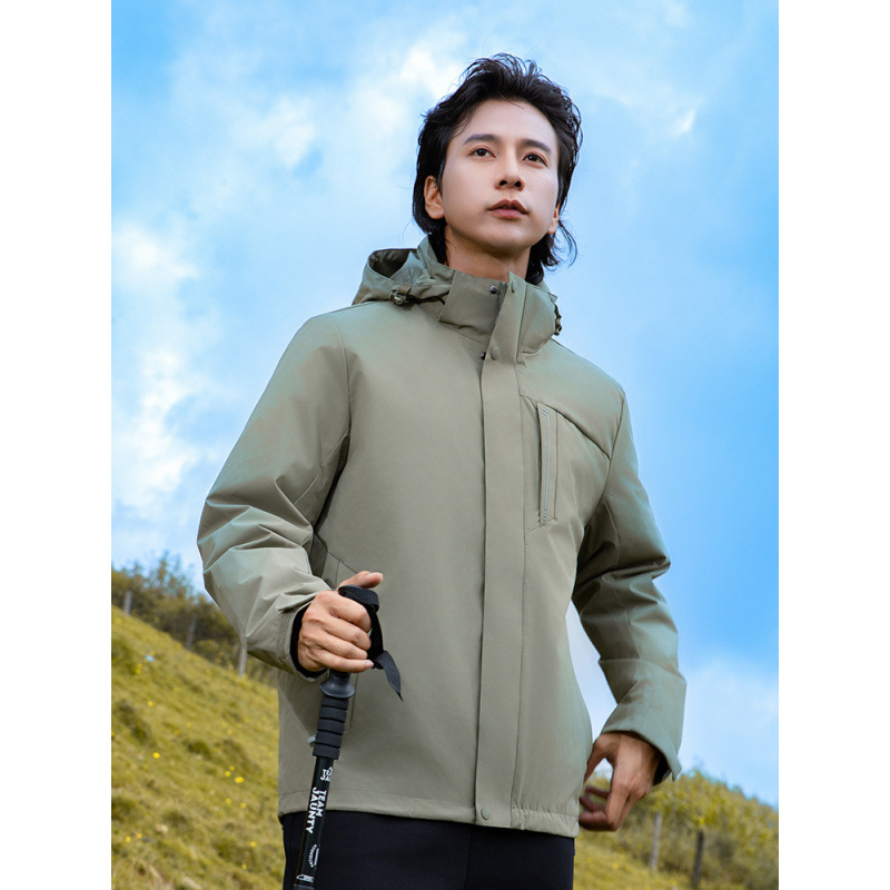 Ropa de asalto para mujeres al aire libre a prueba de viento impermeable 3 - en - 1 ropa de montaña para hombres sensación de alto nivel de invierno y otoño abrigo de terciopelo image 4