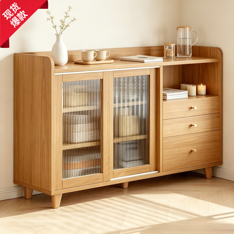 Storage Cabinet Against the Wall, Solid Wood Color, Living Room Tea Cabinet, Kitchen Storage Cabinet, Storage Cabinet, Japanese-Style Sideboard Storage Cabinet Against the Wall, Solid Wood Color, Living Room Tea Cabinet, Kitchen Storage Cabinet, Storage Cabinet, Japanese-Style Sideboard