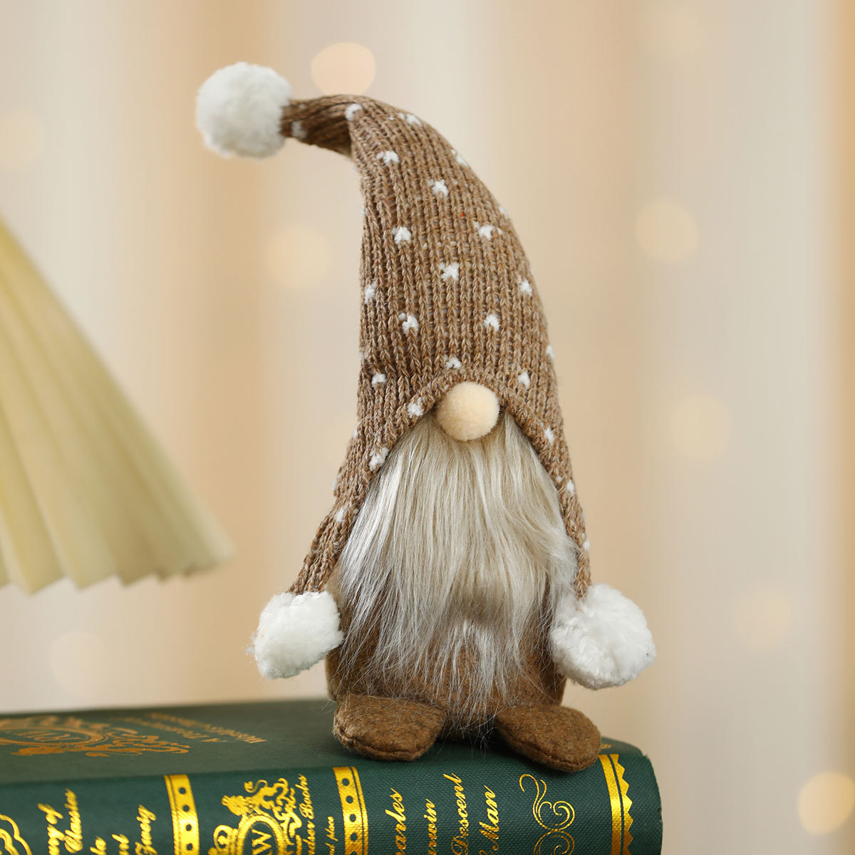 Navidad nuevo punto punto sombrero de punto sentado muñeca decoración para el hogar hotel ventana decoración regalos