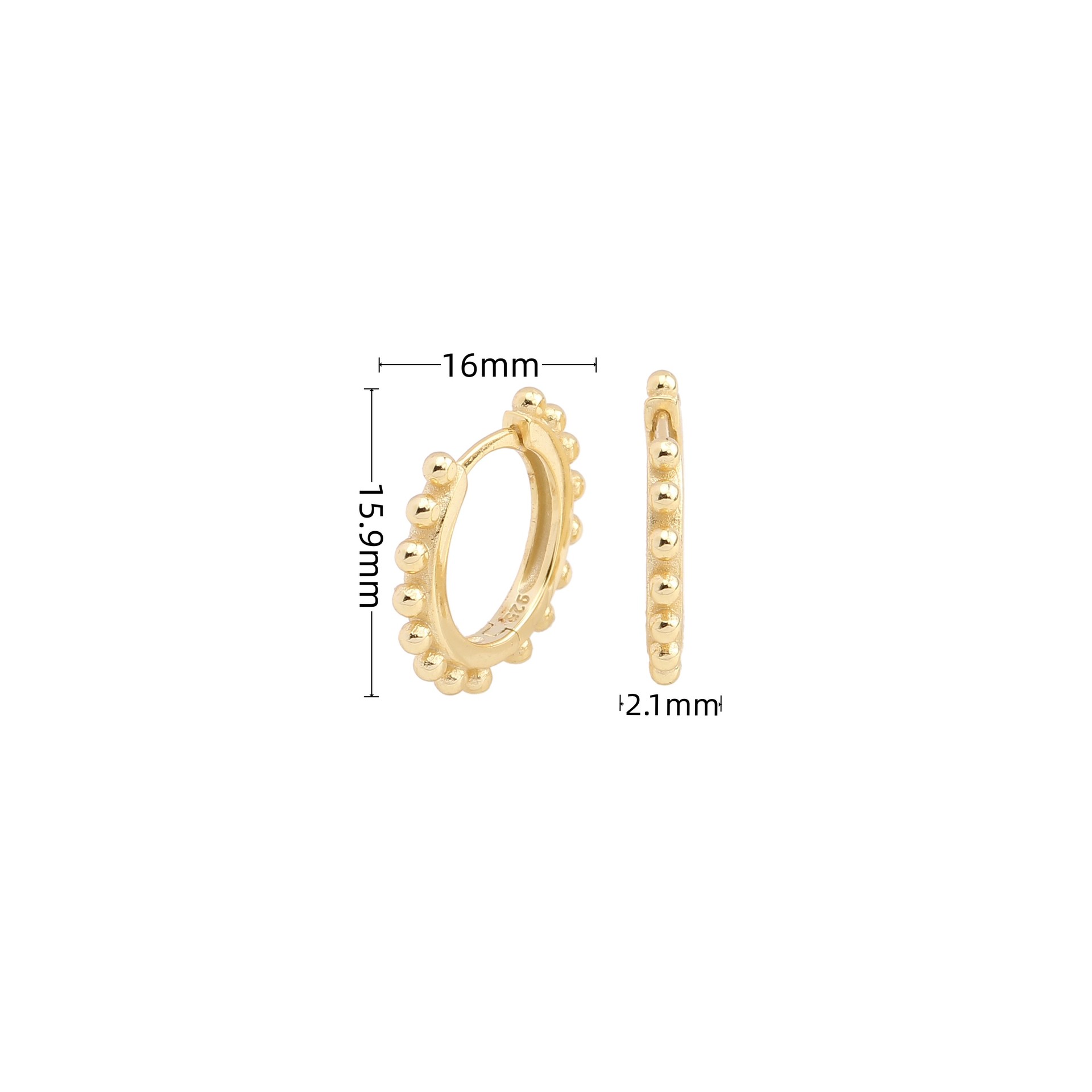 1 Pair Basic Geometric Sterling Silver Plating White Gold Plated Gold Plated Earrings display picture 1