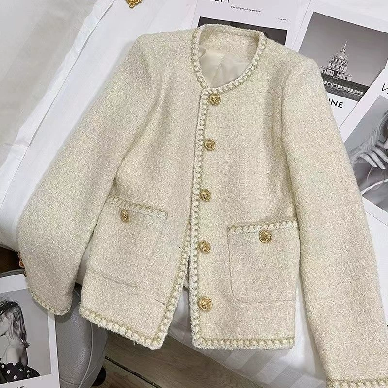 Демисезонная шерстяная куртка, стиль Chanel, французский стиль