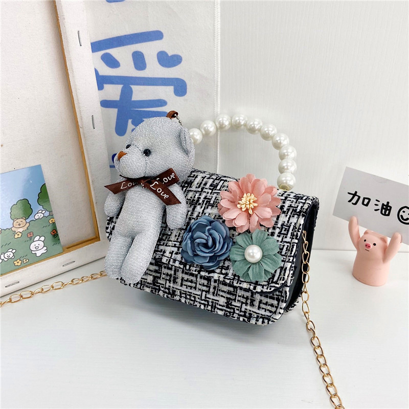 Bolso para niños 2021 nueva niña linda bolsa de mensajero moda princesa perla bolso cadena bolsa de hombro