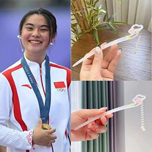 冠军邓雅文同款玉兔纯银簪盘发发叉新中式情人节生日礼物送女友