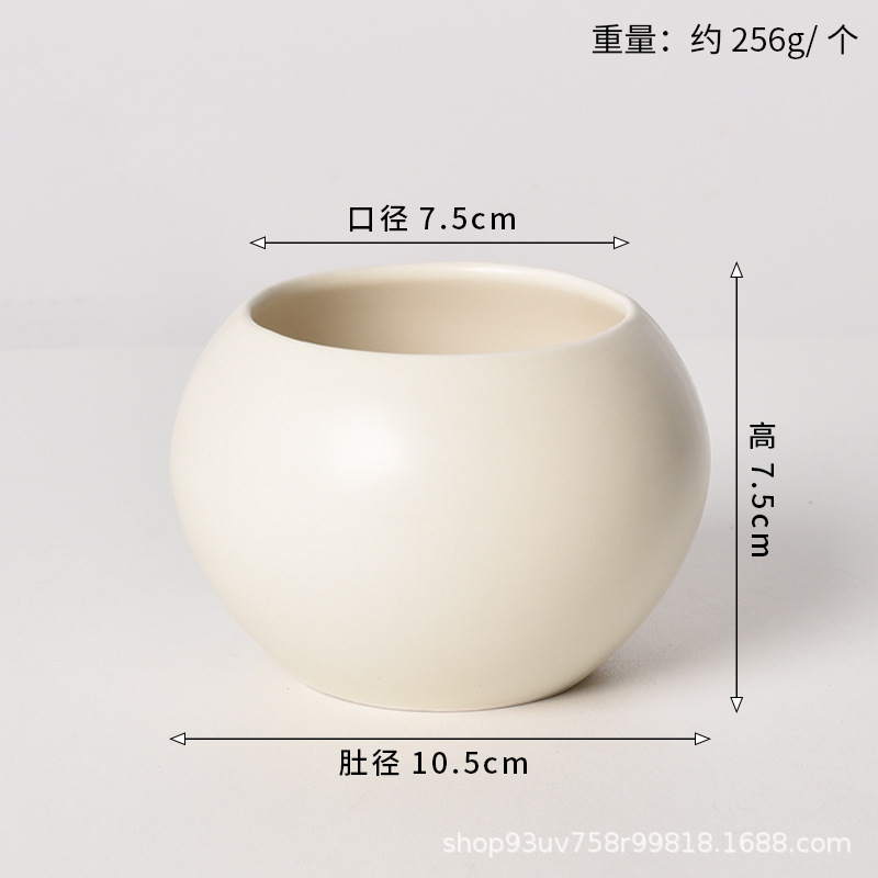 Pot de cerámica crema INS lujo ligero de alto nivel sensación de plantación de orquídeas mariposa simple orquídeas plantación de pot de porcelana blanca Dehua