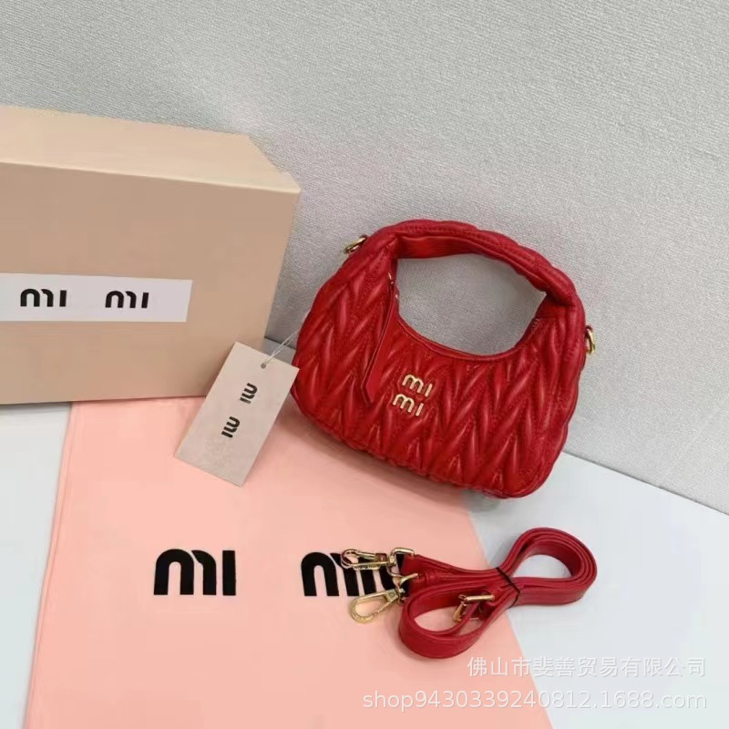 Miaomiu familia Qianjin, bolso de brazo, bolso de brazo Hobo, bolso de hombro, bolso de media luna portátil.
