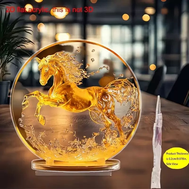 Colgante transfronterizo nuevo año del caballo 2026 acrílico 2D decoración de escritorio para el hogar decoración de la sala de estar decoración de vacaciones del dormitorio