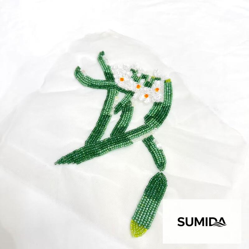 High-End Pure Handmade Indian Silk French Embroidery, Heavy-Duty Embroidered Appliques for Formal Dresses, Wholesale Decoration for Mother's Evening Gowns
