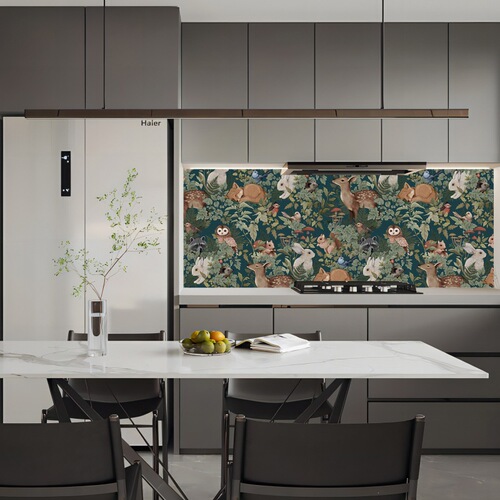 French retro small rabbit self-adhesive wallpaper, high-quality and durable bedroom wallpaper, warm and cozy wallpaper
