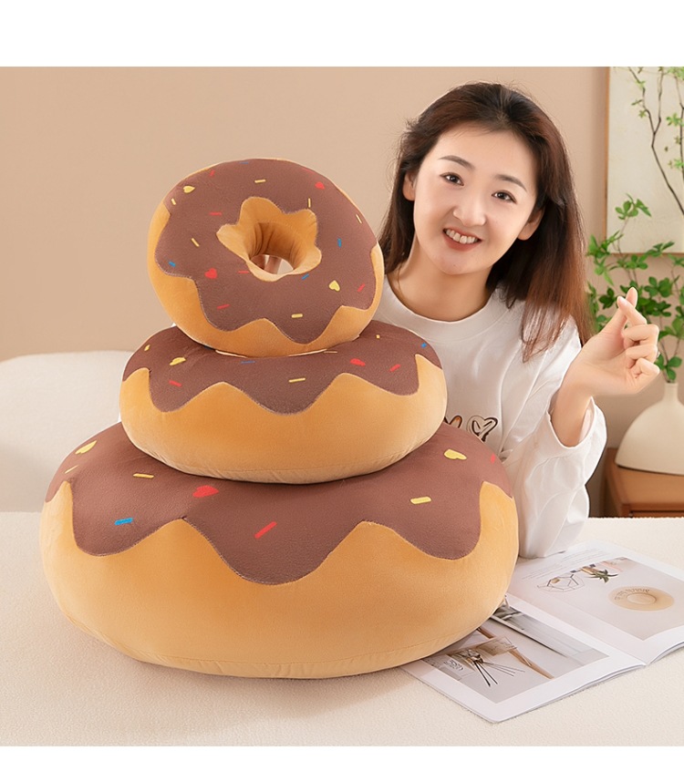 Cross-Border New Style Donut Pillow, Creative Simulation Donut, Girls' Sleeping Pillow, Bedside Decoration, Sofa Cushion