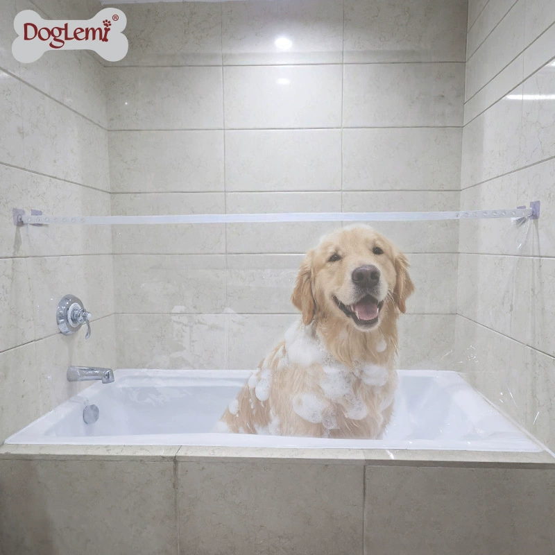 Водонепроницаемая занавеска для ванной комнаты для домашних животных, ванна для собак, детская ванная комната, игровая водная солнцезащитная водяная занавеска, регулируемая влагостойкая занавеска для ванной комнаты