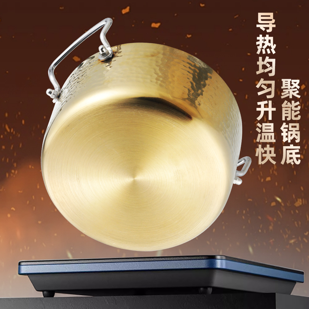 Fabricantes de comercio exterior 304 martillo de acero inoxidable olla de leche de cocina de tres capas de acero Duck Duck olla caliente 18CM olla sin humo