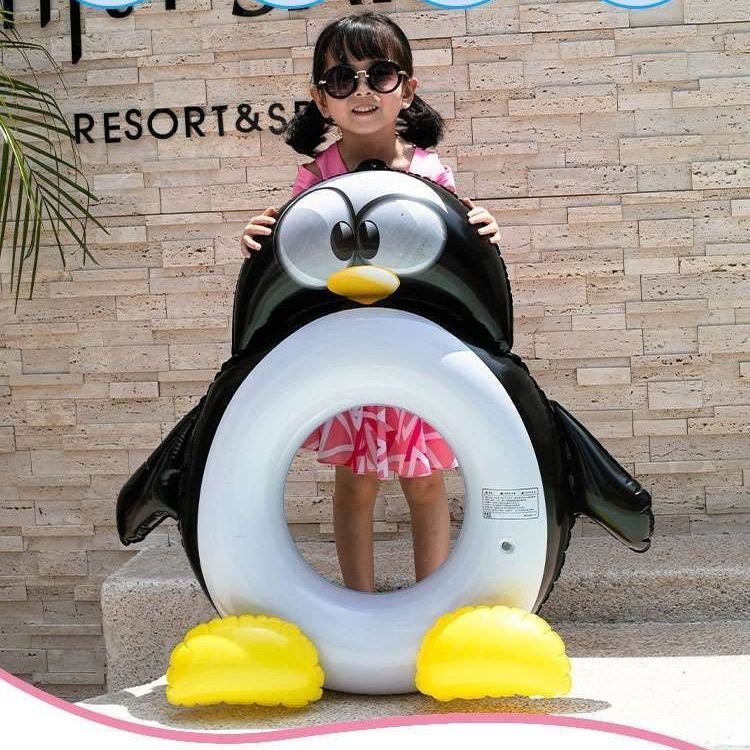 Anillo de natación para niños adultos red engrosada lindo anillo de natación infláble anillo flotante dibujos animados natación pingüino anillo