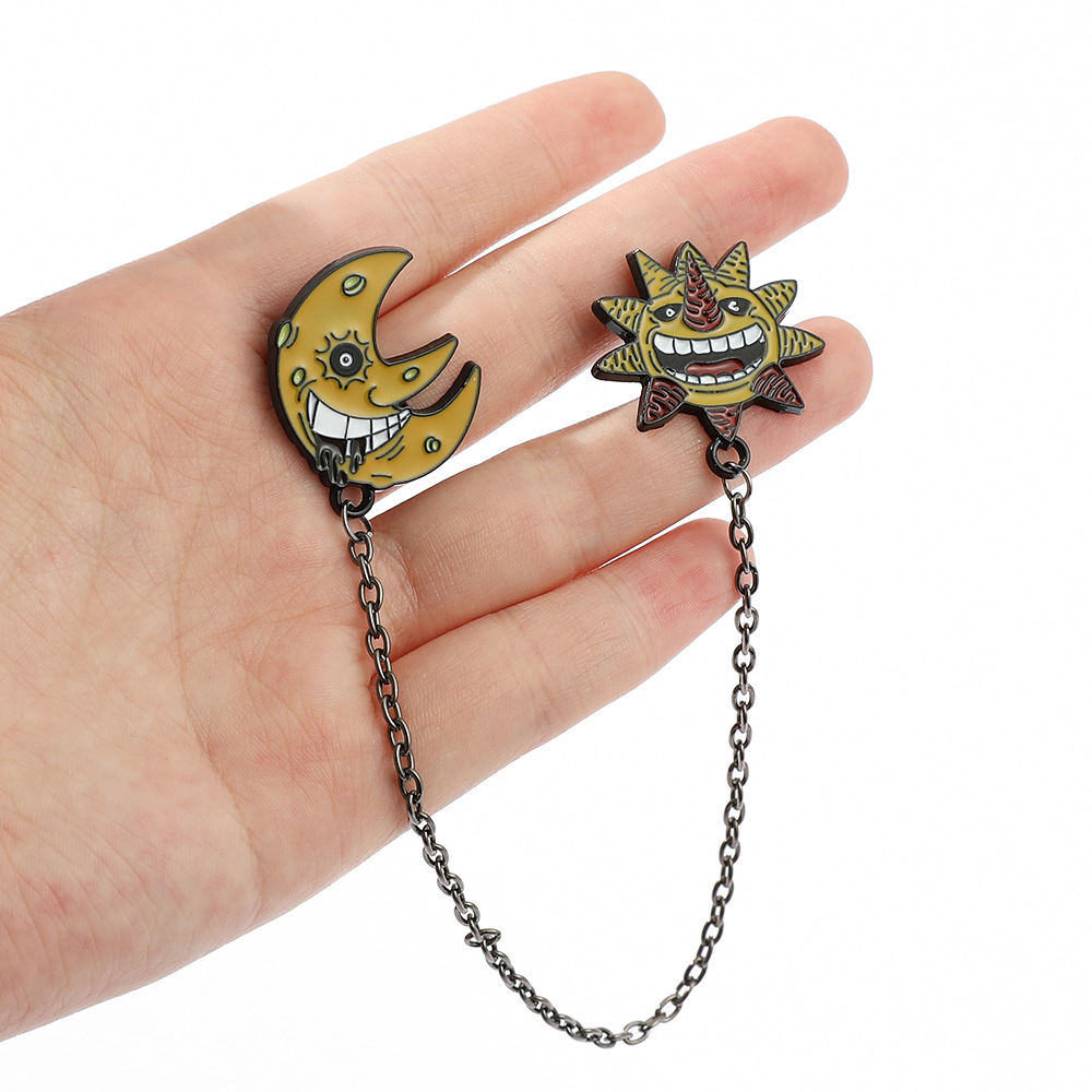 Punk Sun Moon Alloy Plating Unisex Brooches display picture 1