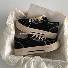 百搭帆布鞋女学生2024春夏新款爆款透气休闲板鞋厚底小白鞋女鞋男