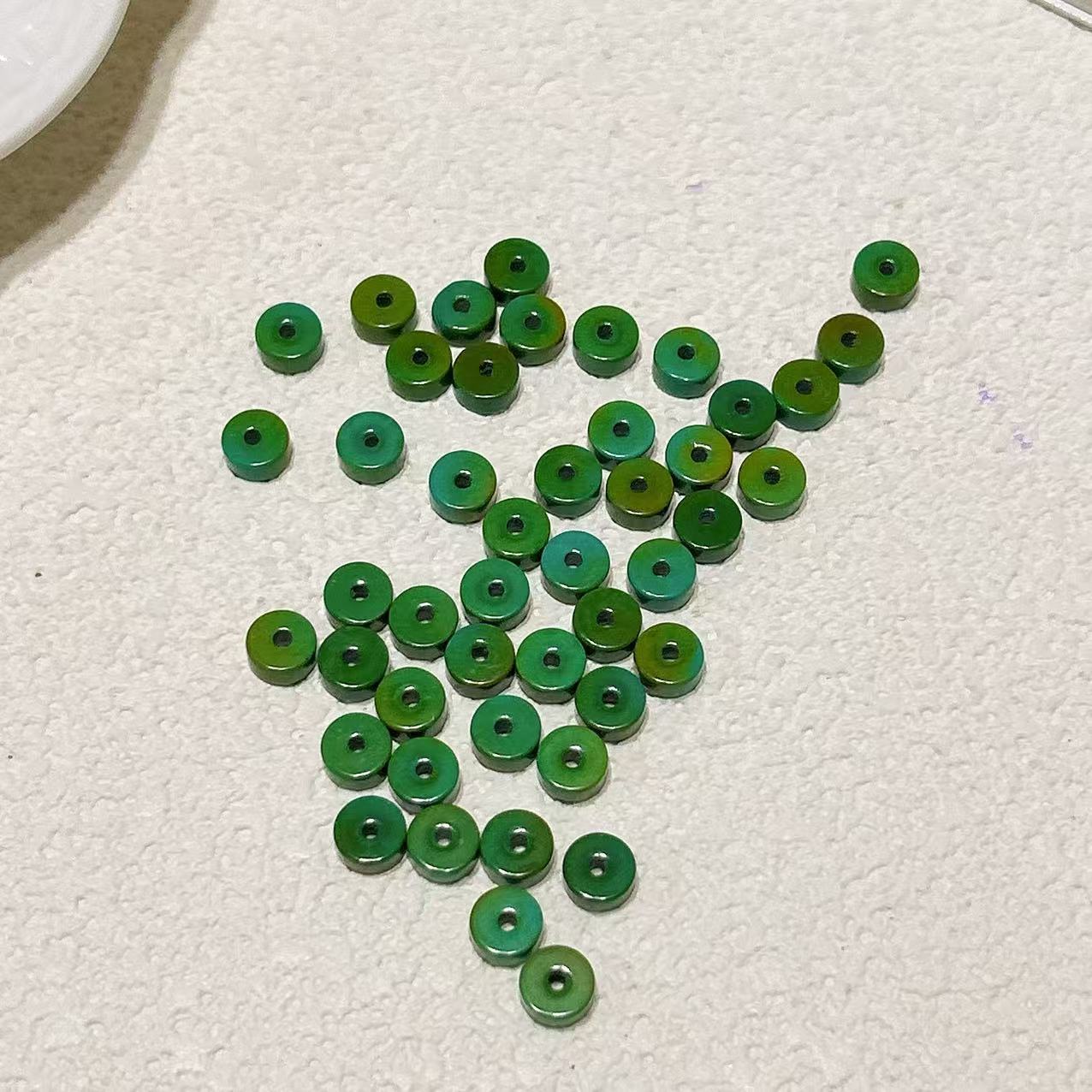 Magnesium Mineral Rapeseed Green Straight-Cut Spacer Tablet Accessories Bracelet Spacer DIY Accessories