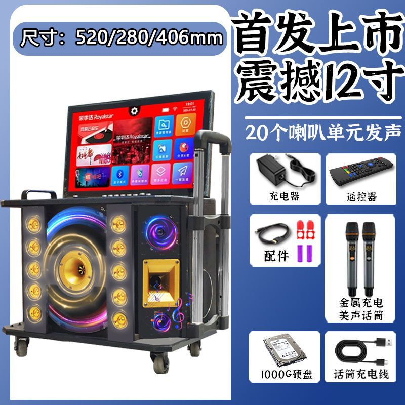 Guoai G9 屋外カラオケオーディオスクエアダンススピーカーディスプレイ付きホーム KTV セットカラオケオールインワン|undefined