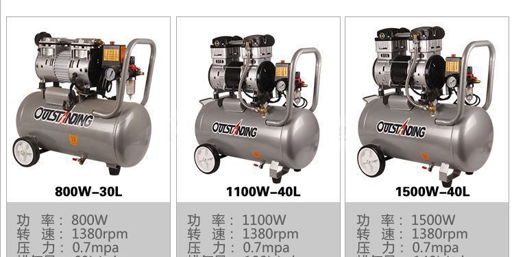 Air Compressor, Small Air Pump, Air Compressor for Woodworking, Paint Spray Pump, Silent Oil-Free Air Compressor