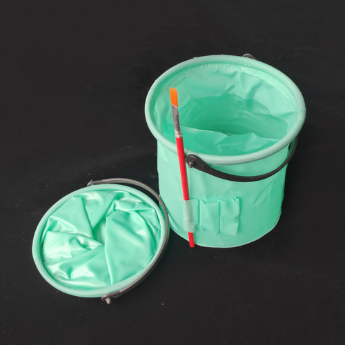 Wholesale small number partition hard bottom pen folding plastic bucket beach tide bucket art painting paintbrush washing bucket