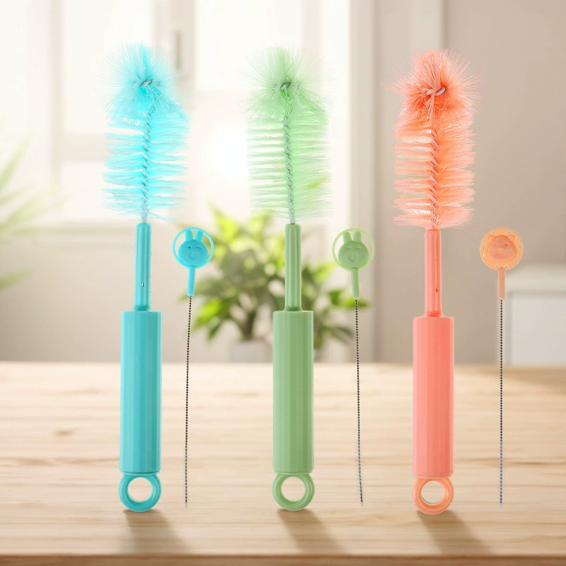Щетка для бутылочек, набор «три в одном», инструмент для чистки, соломенная щетка, щетка для сосков, вращающаяся нейлоновая щетка, щетка для чашки, щетка для чашки
