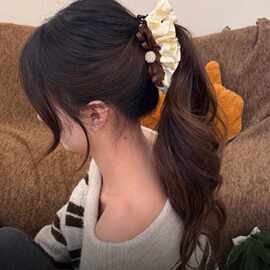 巧克力千层香蕉夹甜美蝴蝶结裙摆发夹韩式后脑勺盘发马尾竖夹女新