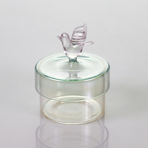 European-style small glass cake plate transparent dust cover fruit plate dessert table creative wedding furniture decoration