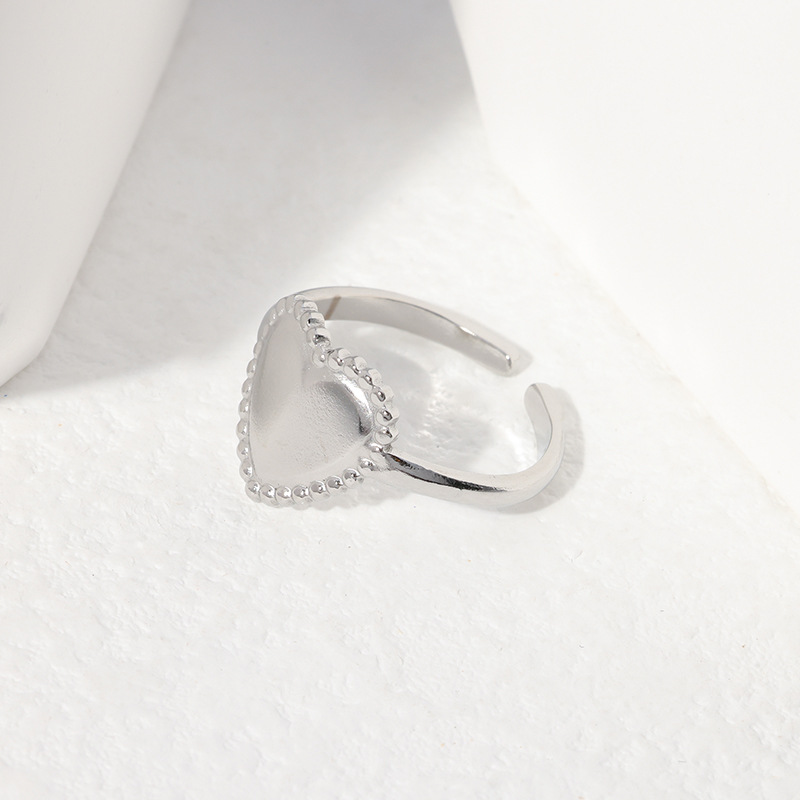304 Stainless Steel Material Wholesale Jewelry Cute Heart Shape 304 Stainless Steel 18K Gold Plated Plating Stainless Steel Rings