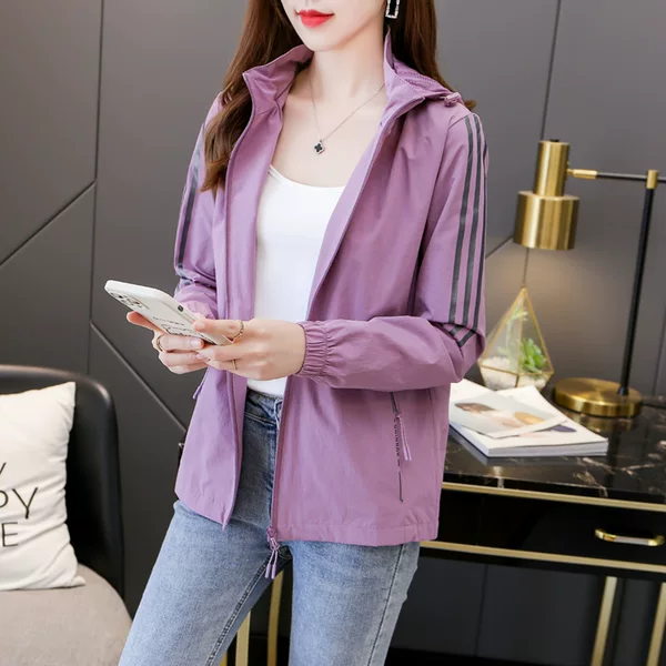 New Autumn Jacket with Three Stripes, Loose Fit for Men and Women, Outdoor Sports Casual Windbreaker, Can Be Printed with Logo