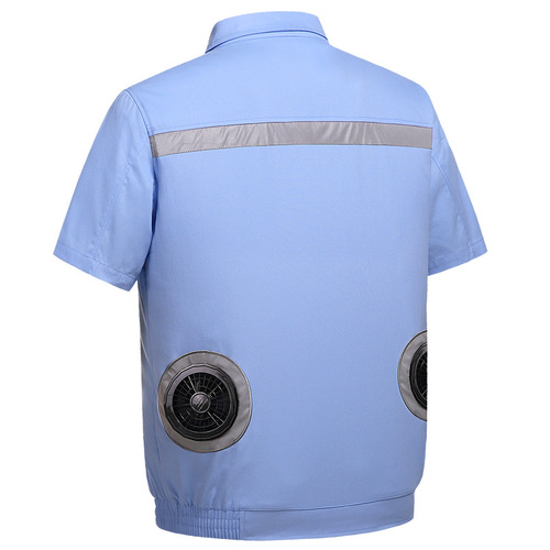 Summer cooling fan clothing with reflective strips men's air conditioning clothing sun protection jacket construction work fishing overalls