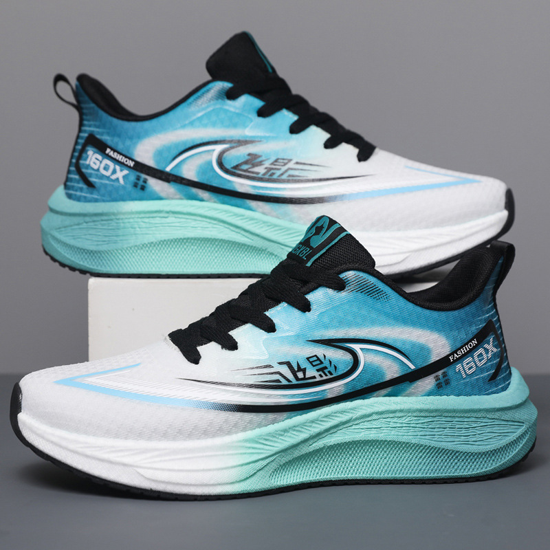 Nuevos hombres y mujeres parejas zapatos deportivos casuales suela suave tablero de carbono amortiguador zapatillas para correr estudiantes tendencia superficie de malla voladora ligera