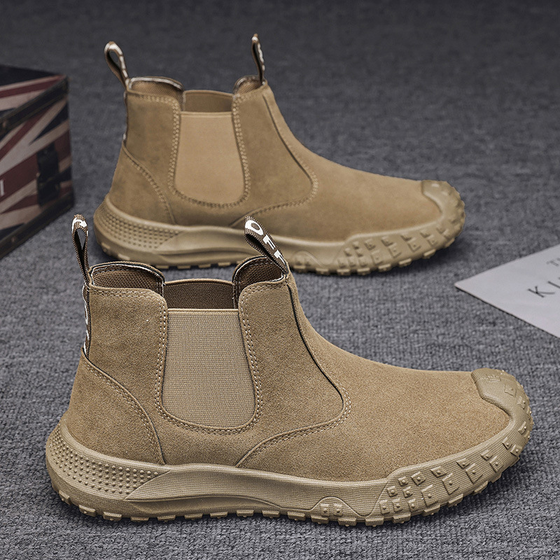 Botas Martin altas, zapatos para hombres, nuevos zapatos de herramientas transpirables de otoño, zapatos de seguro de trabajo casuales antideslizantes de todo fósforo de moda para hombres