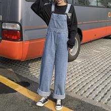 牛仔背带裤女流行春季新款韩版显瘦宽松连体裤网红长裤阔腿裤