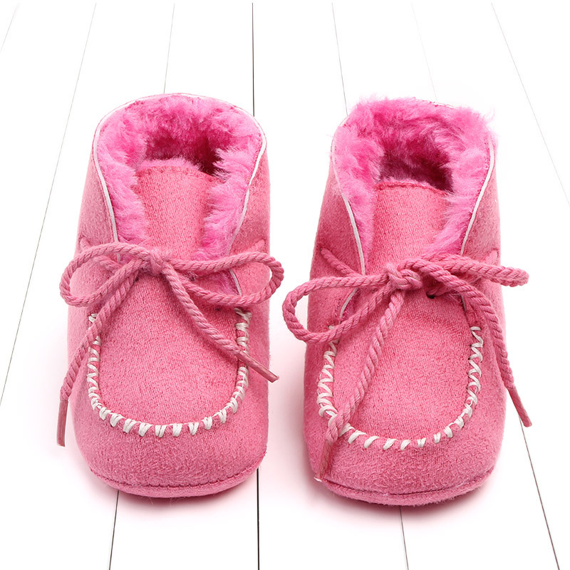Winter katoenen laarzen 0-1 jaar oud mannelijk en vrouwelijk met pluche isolatie sneeuw zachte zool baby wandelschoenen 2245_voghion.com