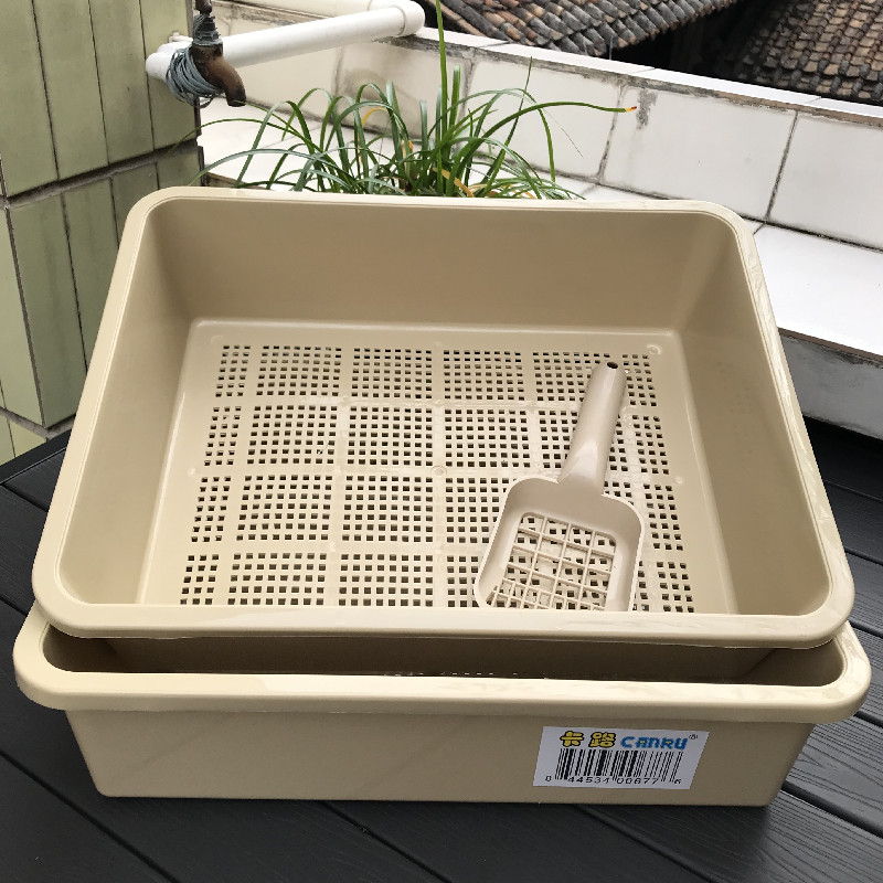 대형 오픈 우드 모래 특수 더블 레이어 고양이 화장실 소나무 쓰레기통 고양이 침대 팬 큰 지방 고양이 거북이 묘목 분지