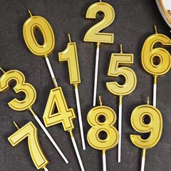 金色数字蜡烛过生日蛋糕装饰周岁小蜡烛派对儿童卡通甜品台装扮