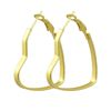 Fashionable earrings heart shaped, trend golden ear clips, wholesale, no pierced ears