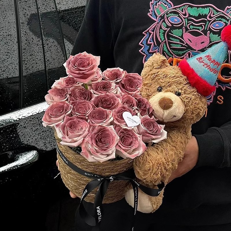 [11 검은 매화 소스] 포옹 양동이 생일 곰