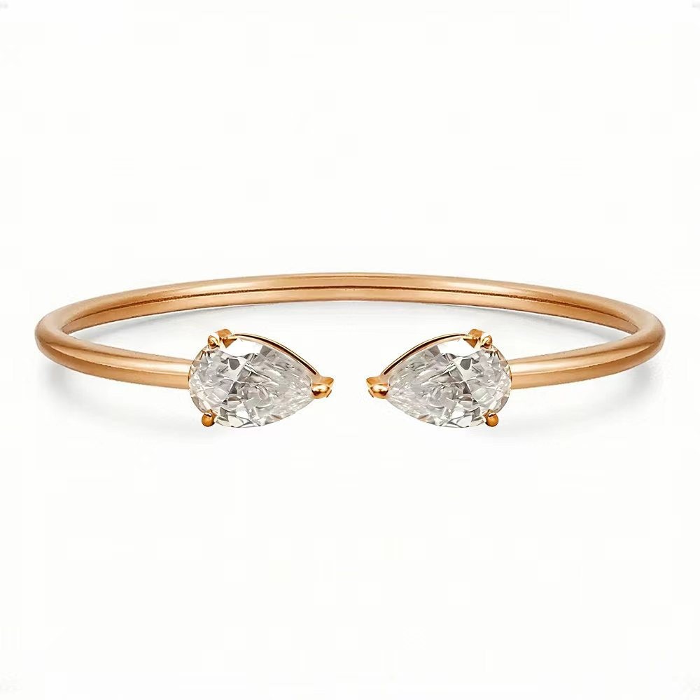 Golden bracelet drop-shaped, pink gold