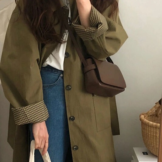 2025新款风衣外套女小个子春秋宽松中长款大衣设计感高级chic韩风|undefined