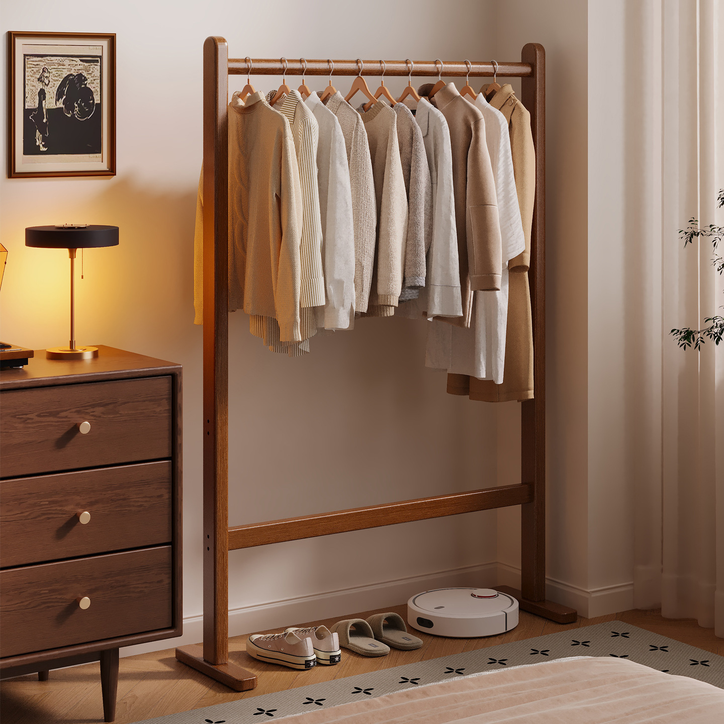 Percha de ropa de piso dormitorio percha de ropa doméstica percha de sombrero habitación percha de ropa interior no ocupa espacio percha de almacenamiento de ropa estante de almacenamiento