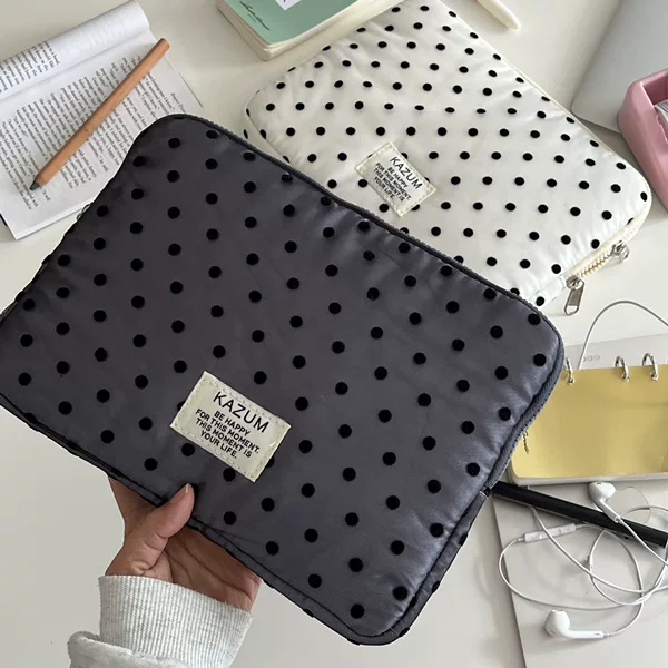 Korean Ins Embroidered Polka Dot Commuter Laptop Bag 11/ 13inch Tablet Storage Inner Bag Storage