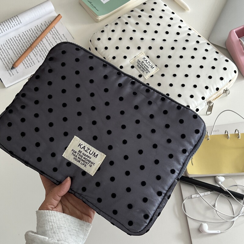 Korean Ins Embroidered Polka Dot Commuter Laptop Bag 11/ 13inch Tablet Storage Inner Bag Storage