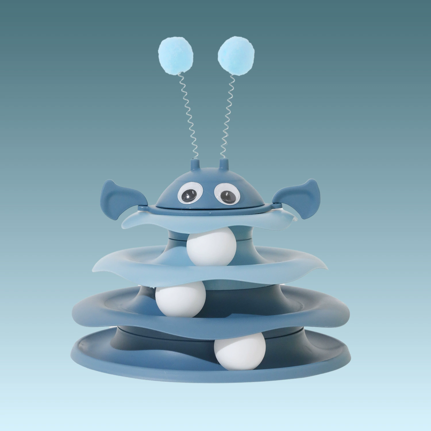 Interactive Cat Toy — Ice‑Cream Stack Plastic Play Tower, Pet Entertainment, multi-size 20–24 cm