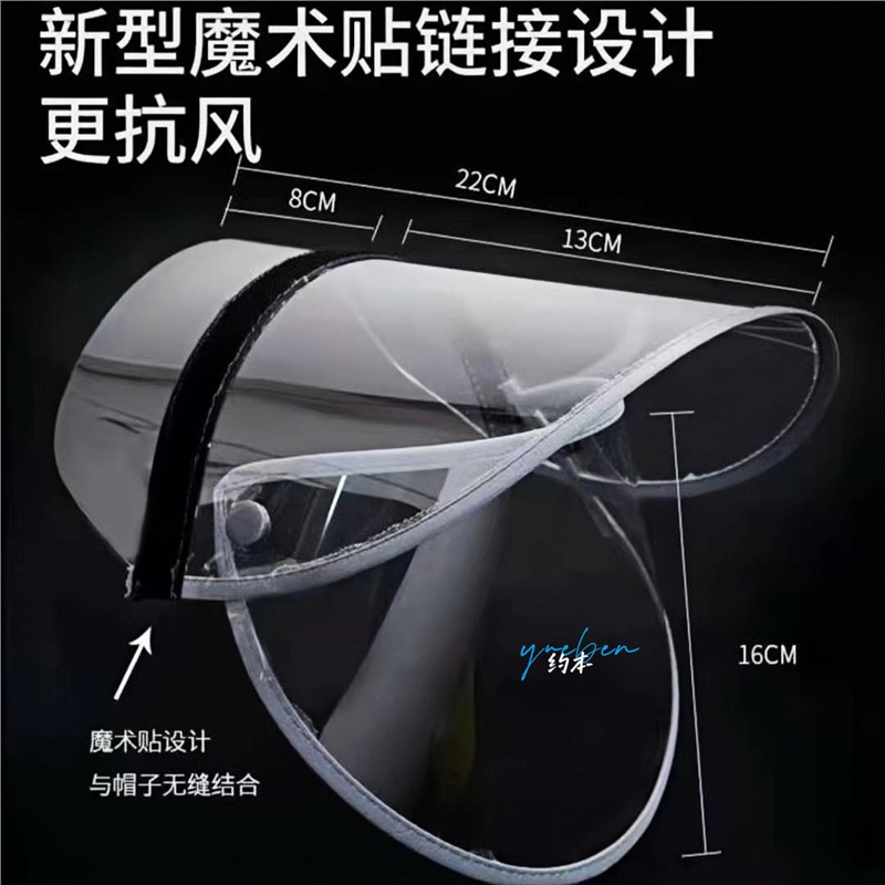 Raincoat Accessories, Brim Mask, Universal Removable Double Brim, Face-Covering Rain Hat, Electric Vehicle Poncho, Rain-Proof Transparent Hat
