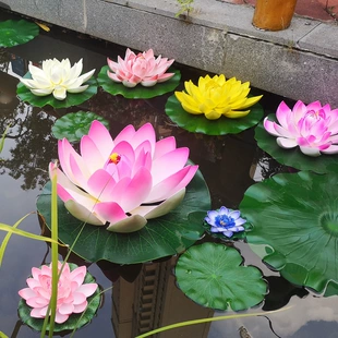 Artificial lotuses, water lilies, pond decor