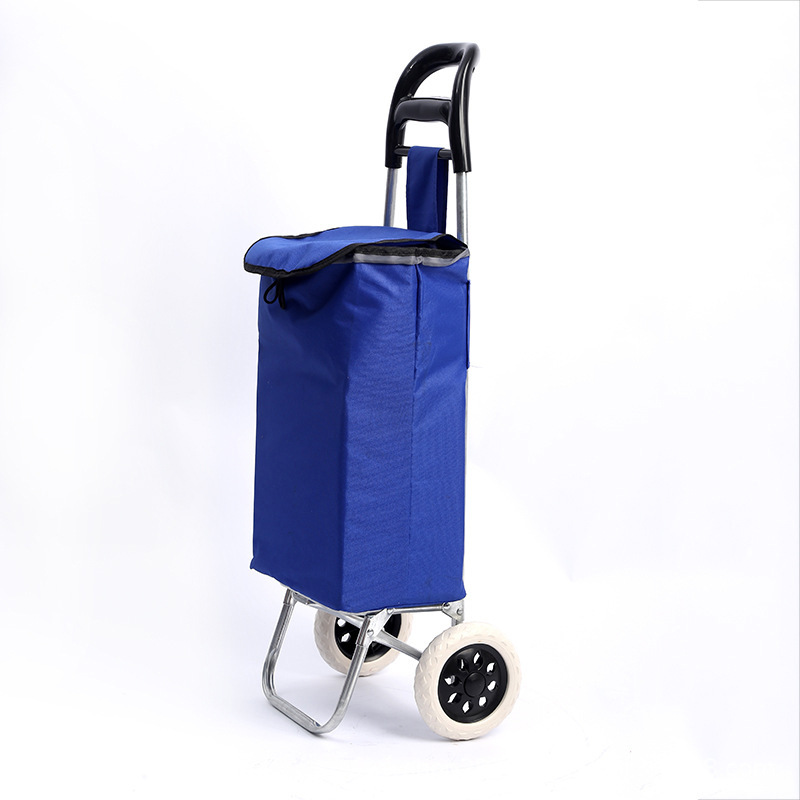 Carrito de compras plegable de tela Oxford impermeable, con ruedas para subir escaleras y espacio publicitario