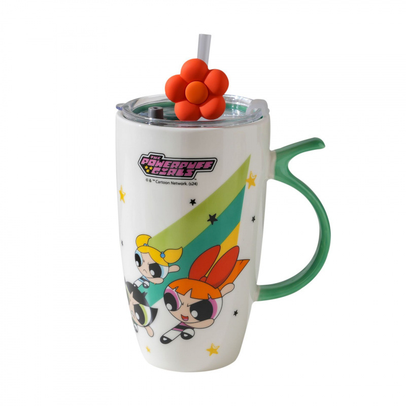 Nuevo auténtico encantador taza de marca de oficina doméstica taza de agua voladora pequeña serie de tazas de cerámica de mujer