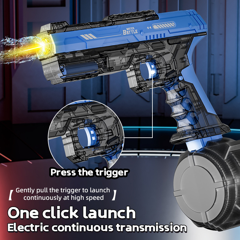 Verano transfronterizo nuevo tipo de hoja de hielo eléctrica pistola de agua automática con luz pistola de agua eléctrica juguetes al aire libre para niños