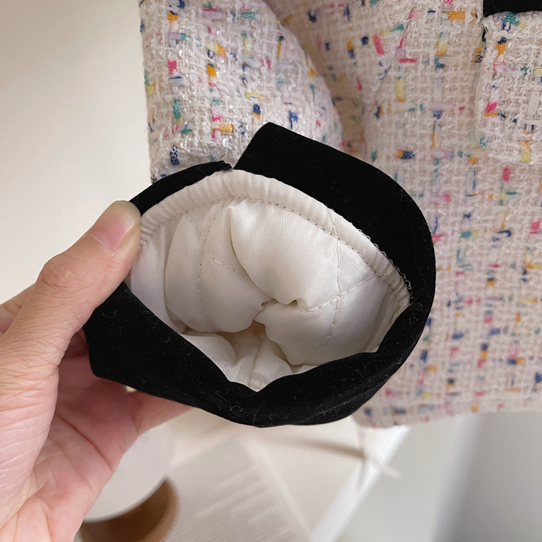 2023 Winter New Girl's Small Fragrance with Cotton Knitted Coat Baby Hundred Pleated Short Skirt Set of Two_voghion.com