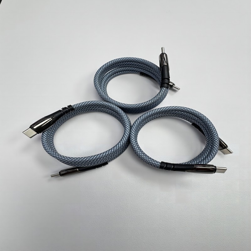 Magnetic storage data compact car fast dual Type-C laptop charging cable, magic weaving cable_voghion.com