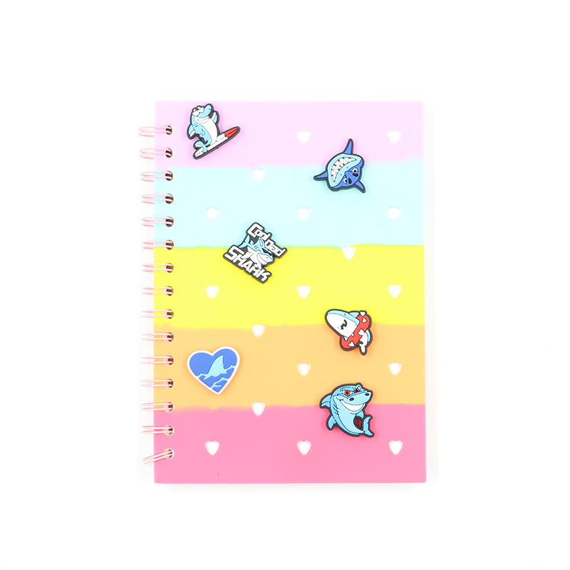 Transfronterizo DIY tiburón de tiburón cuaderno de mano de alto valor creativo tendencia cuaderno lindo simple desprimir hebilla
